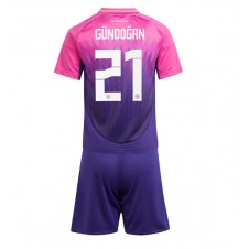 Tyskland Ilkay Gundogan #21 Bortedraktsett Barn EM 2024 Kortermet (+ korte bukser)